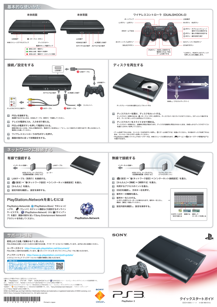 ソニー PS3の取扱説明書・マニュアル PDF ダウンロード [全2ページ 4.18MB]