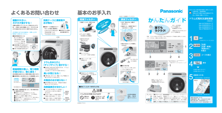 パナソニック 洗濯機の取扱説明書・マニュアル PDF ダウンロード [全2ページ 3.60MB]