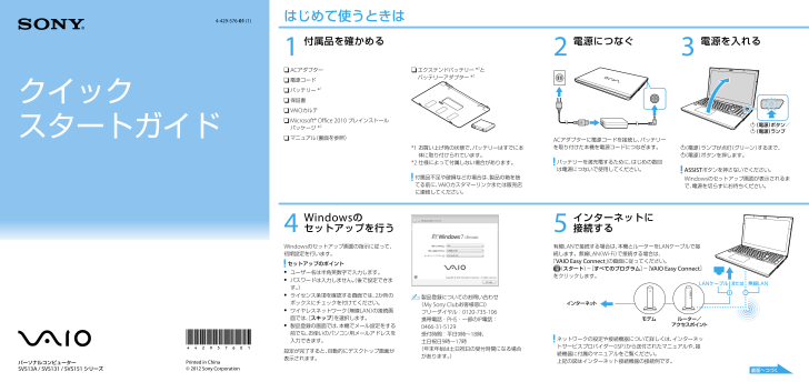 ☆超美品 VAIO　2013モデル　説明書付き ノートPC
